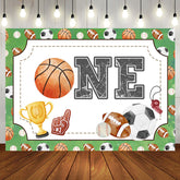 Aperturee - Aperturee Various Balls Sport Basketball One Birthday Backdrop